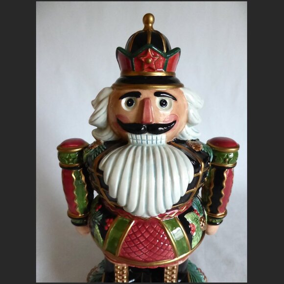 NEW 12” 2003 LE 3500 FITZ & FLOYD CERAMIC SMALL PINE CONE SOLDIER NUTCRACKER - Picture 2 of 10